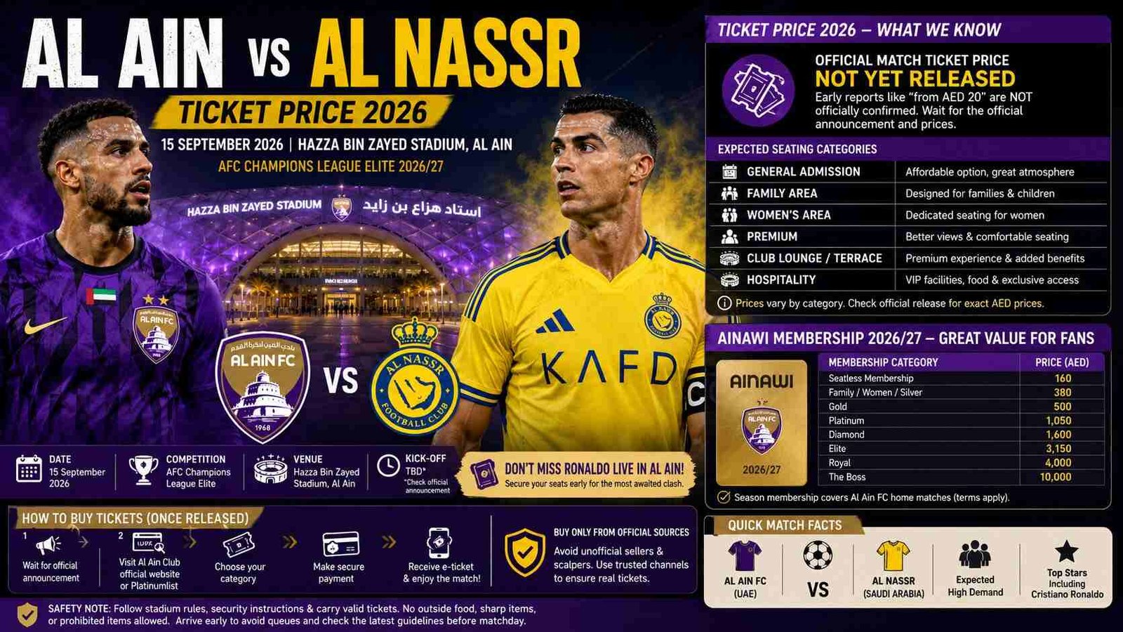 Al Ain vs Al Nassr Ticket Price 2026